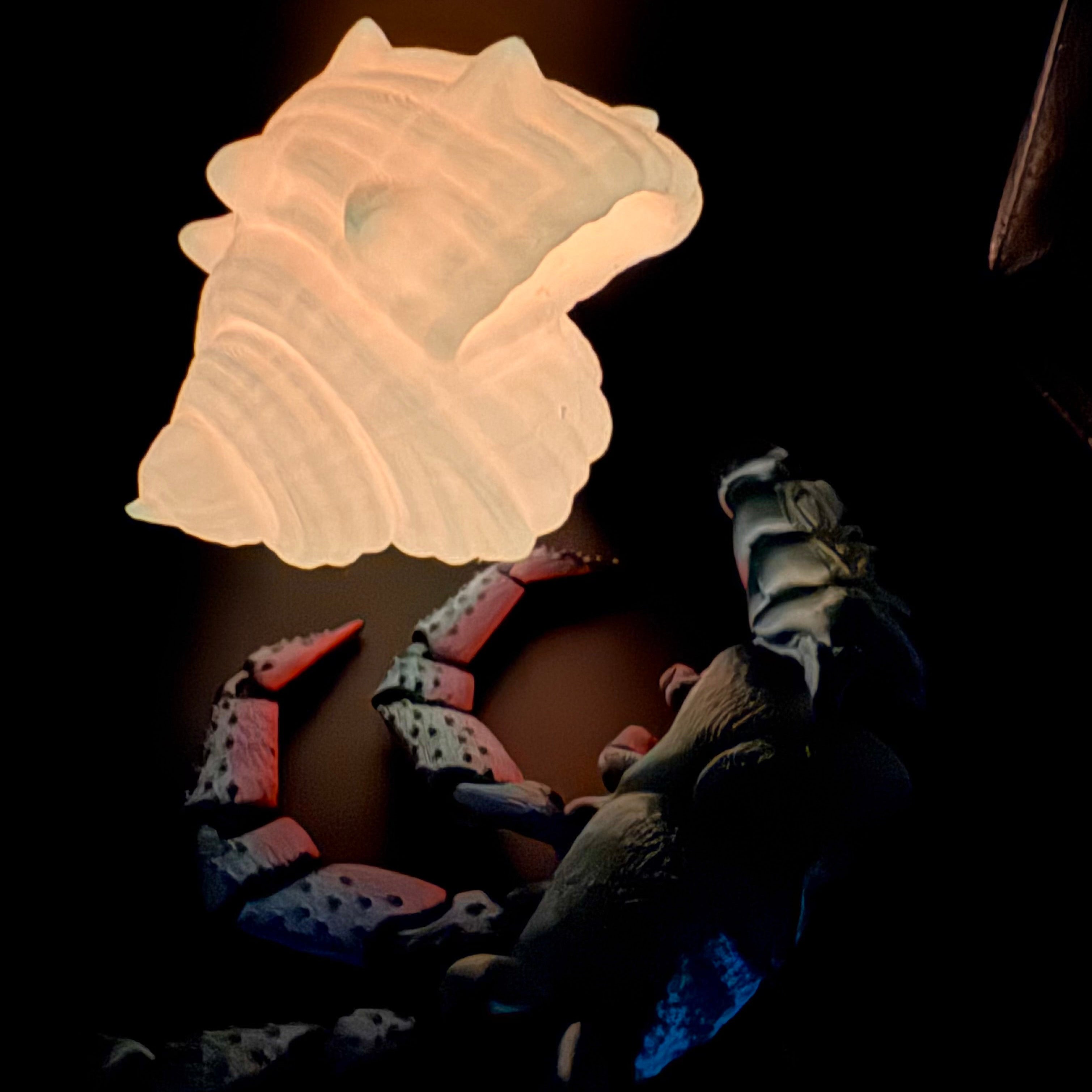 3d printed hermit crab with glow in the dark shell 