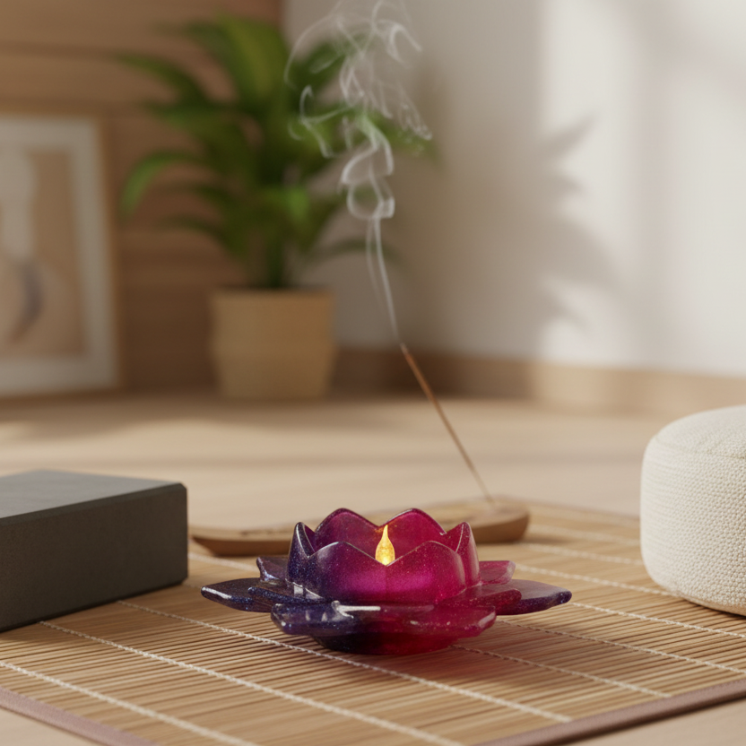 Lotus Flower Tea Light Holder meditation studio
